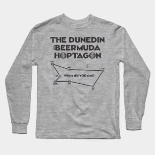 Dunedin Beermuda Hoptagon 2 sided (BLACK INK) Long Sleeve T-Shirt